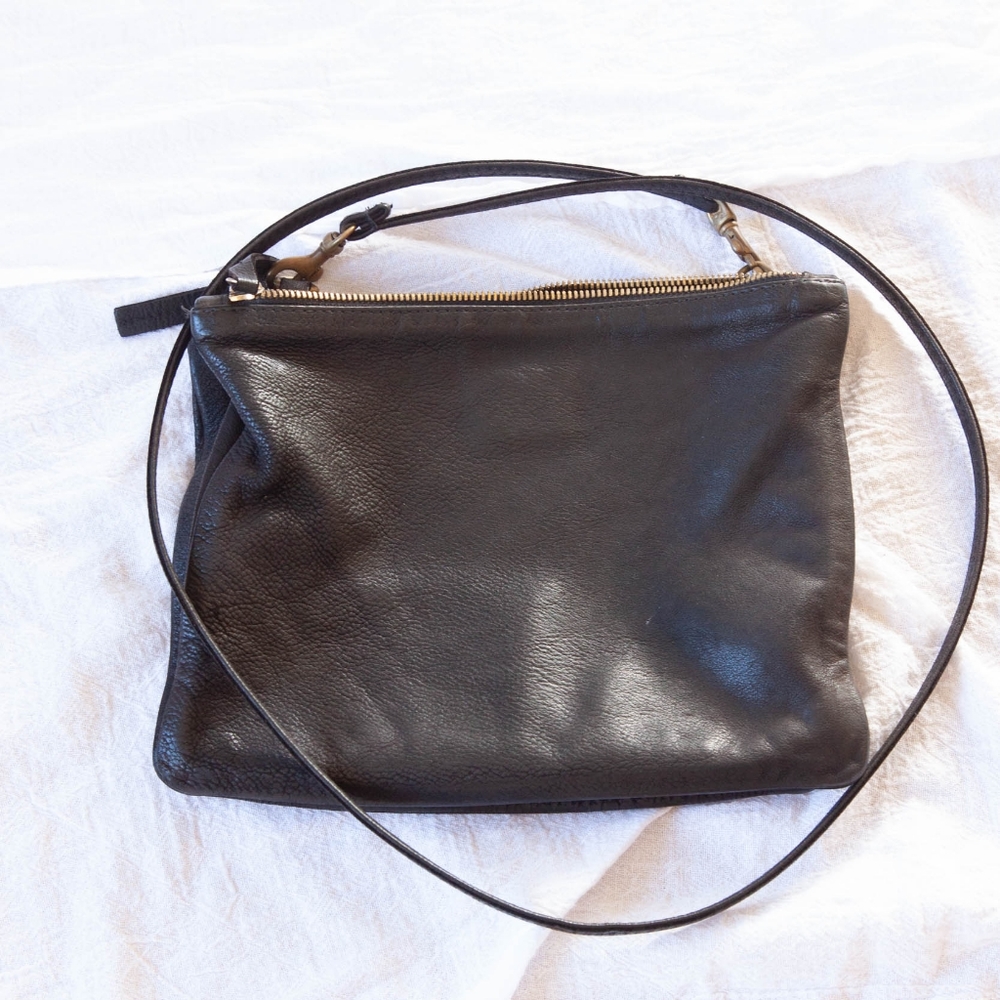 Clare Vivier Black Leather Crossbody Purse